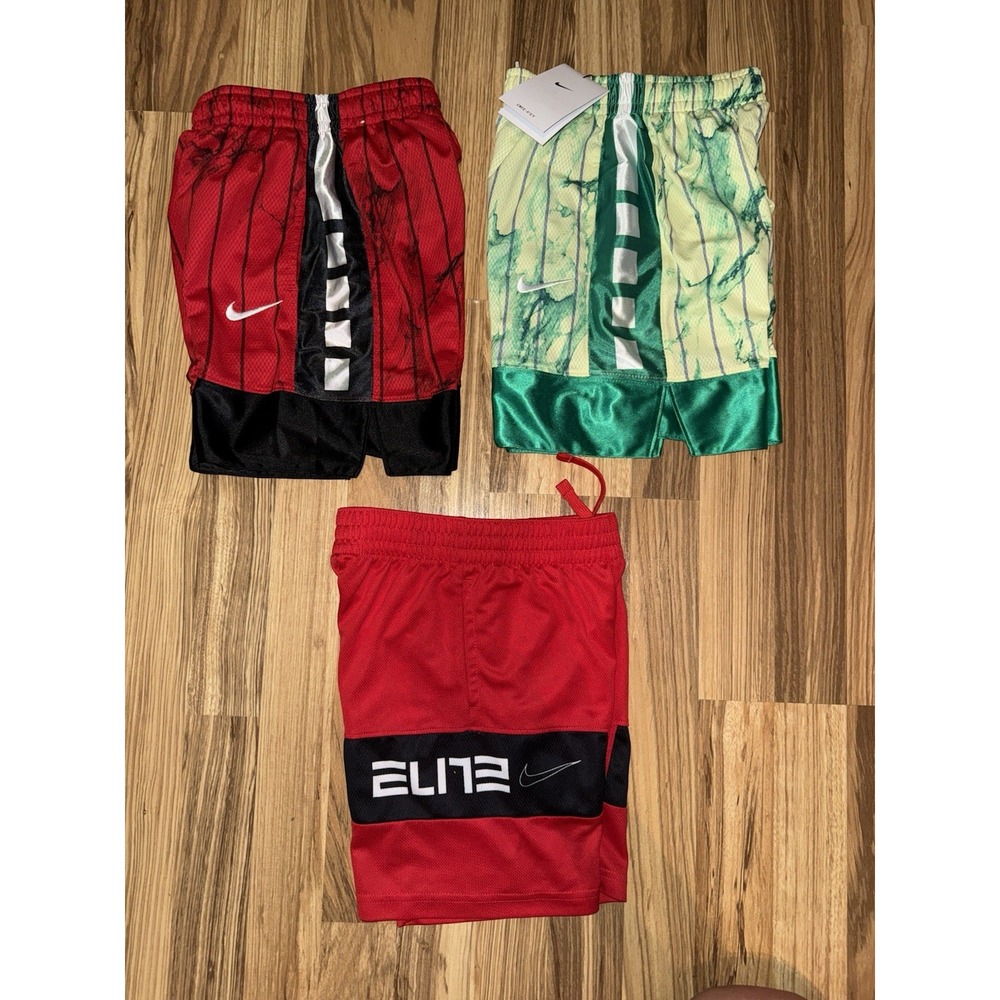 Nike Elite Basketball Shorts Athletic Dri-fit Kids Boys Size XS Lot Green NWT